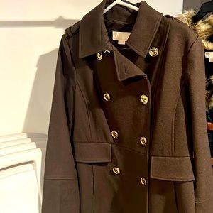 Military green pea coat
